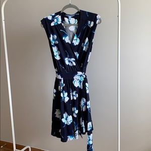 Draper James Blue Floral Wrap Dress